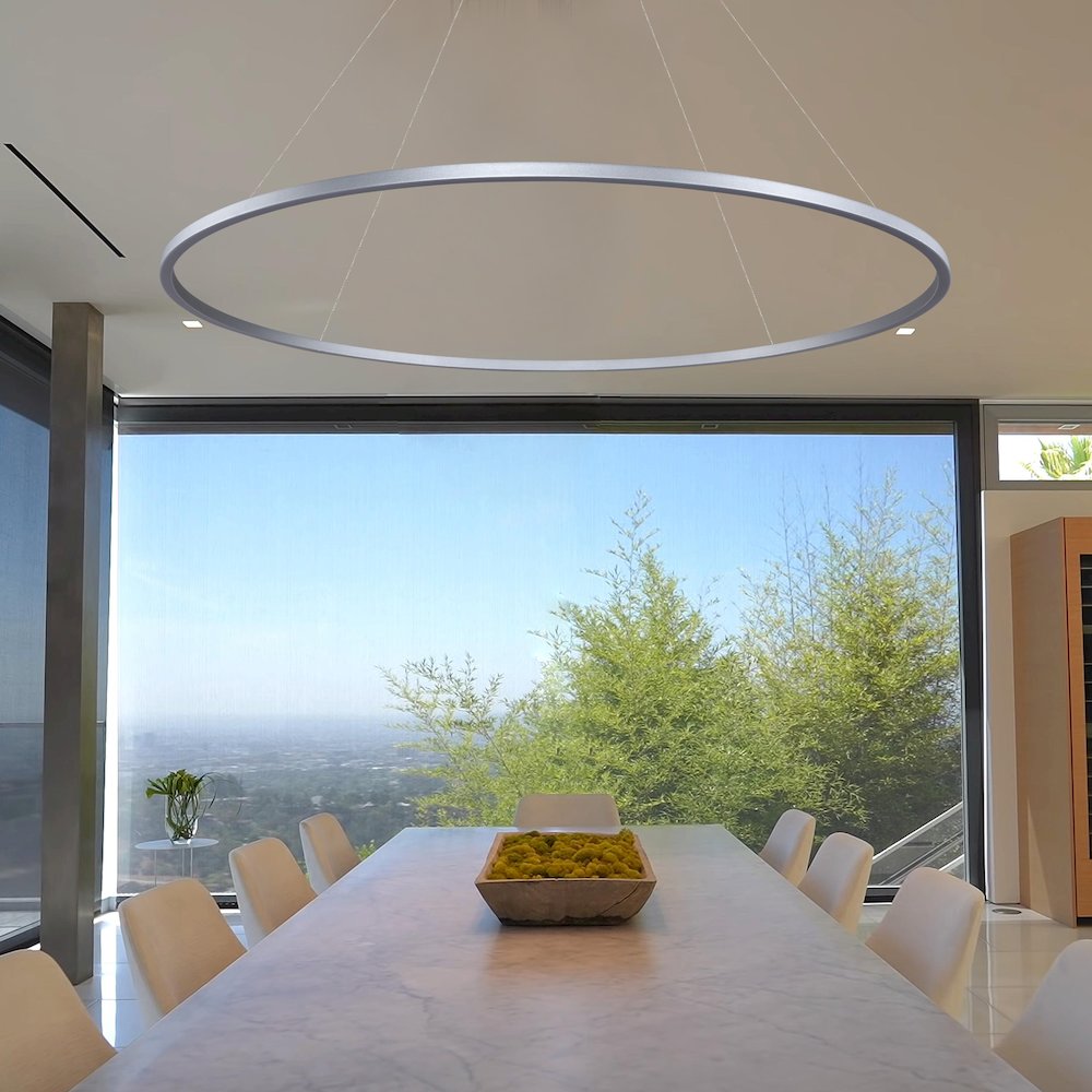 Integrated LED Chandelier Height Adjustable Circular Pendant. Picture 7
