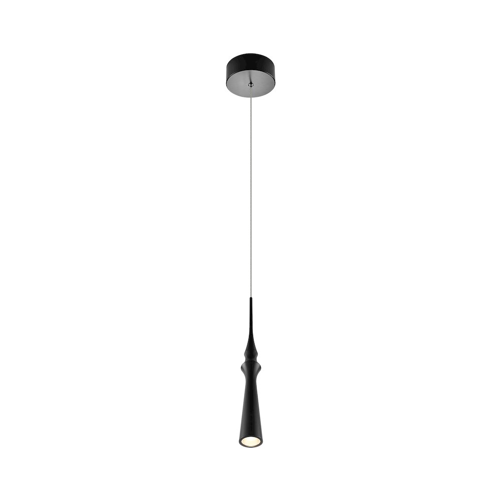 Integrated LED Height Adjustable Pendant Light in Black. Picture 7