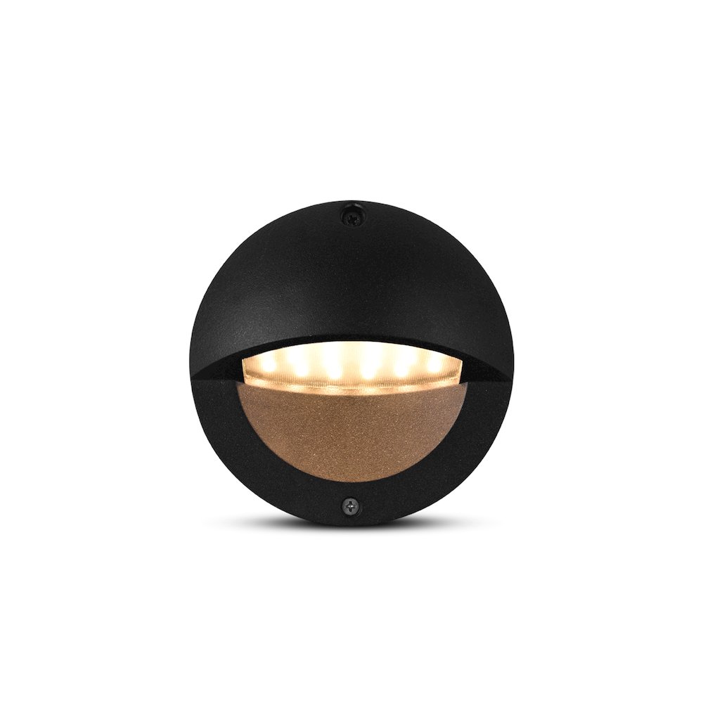 Low-Voltage 3-Watt Integrated LED Outdoor Steps Light in Matte Black. Picture 1
