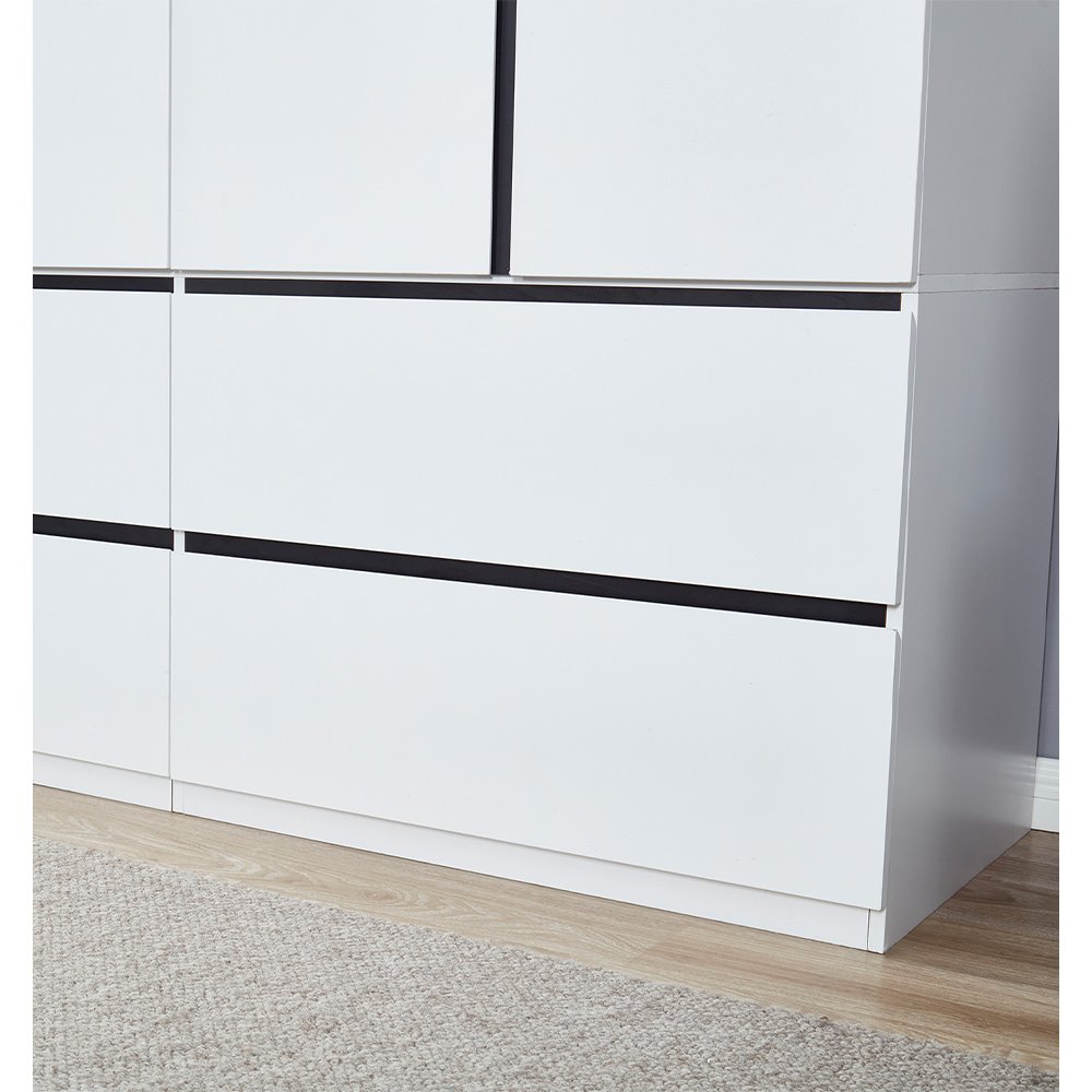 LivelyLodge 74''H White Armoire Wardrobe Closet with 3 Doors. Picture 2