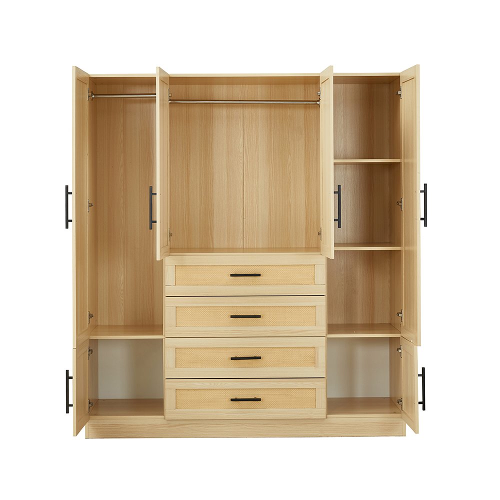 LivelyLodge 74''H White Armoire Wardrobe Closet with 3 Doors. Picture 4