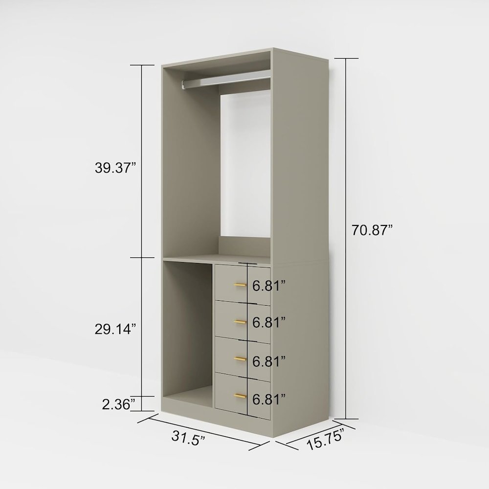 Grey Closet System: Walk-in Closet Organizer System. Picture 2