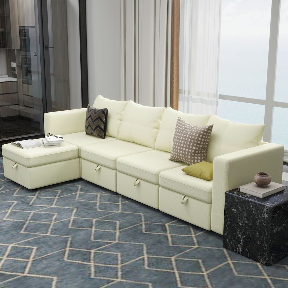 Living Room Modular Sofa Couch Sectionals with Ottoman. Picture 2