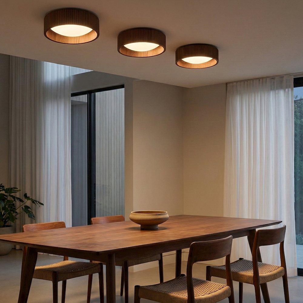 Tambo 14" Flush Mount Ceiling Light - Dark Walnut. Picture 6