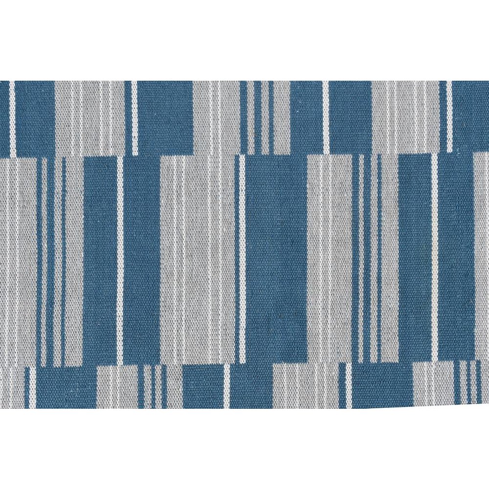 Boulder 2x3 Indoor Outdoor Handwoven Stripe Blue Area Rug by Kosas Home. Picture 1