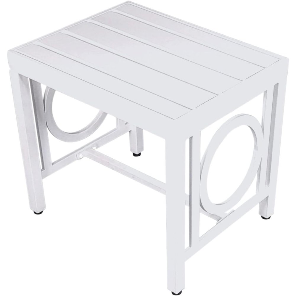 Grammercy Outdoor Chair and Side Table - White. Picture 2