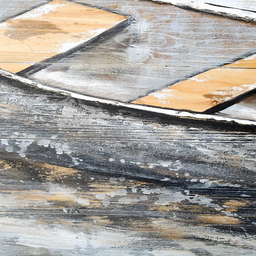 Creekside Diptych 80x40 Boats Original Hand Painted on Wood Oil Painting. Picture 3