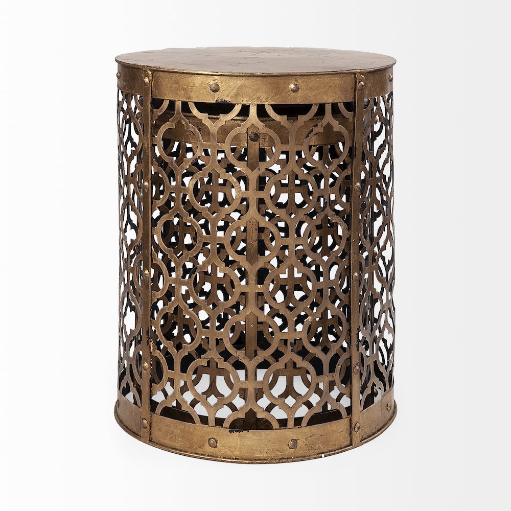 Rudebekia (Set of 2) 16L x 16W Gold Round Metal Accent Tables. Picture 4