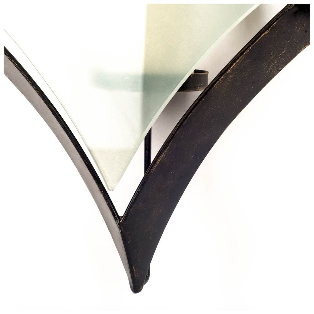 Tarquin I Black Metal Frame w/Frosted Glass Shade Wall Candle Holder. Picture 2