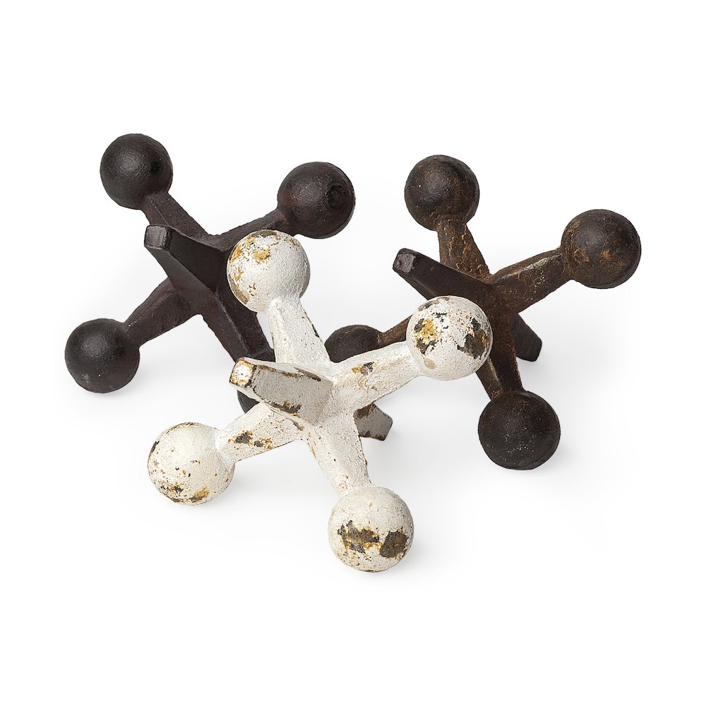 Jax Set of 3 8L x 7W Cast Iron Metal Jacks. Picture 1