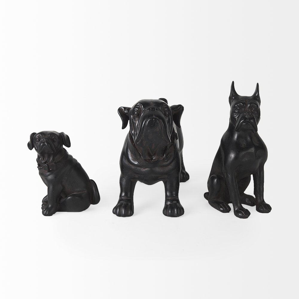 Hugo 5L x 13W Black Resin Bulldog. Picture 5