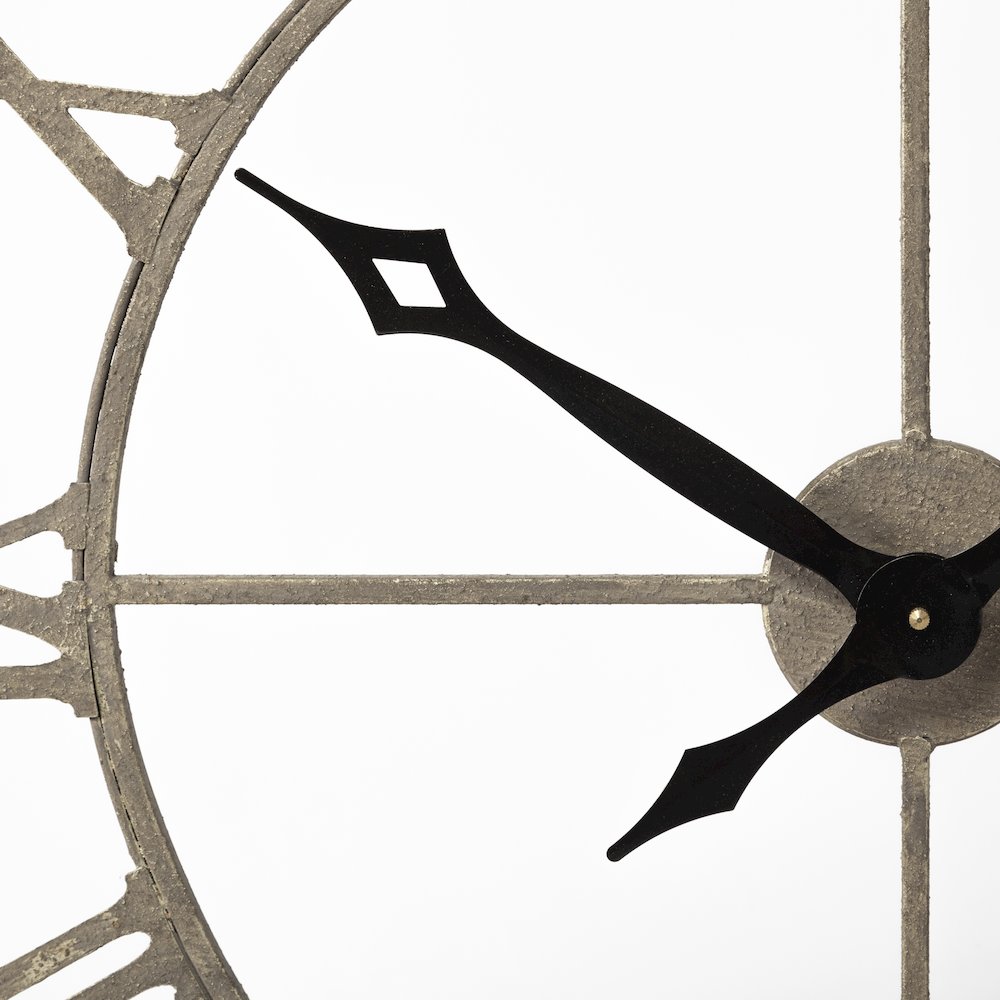 Mething Light Brown 31.5" Large Farmhouse Wall Clock. Picture 2