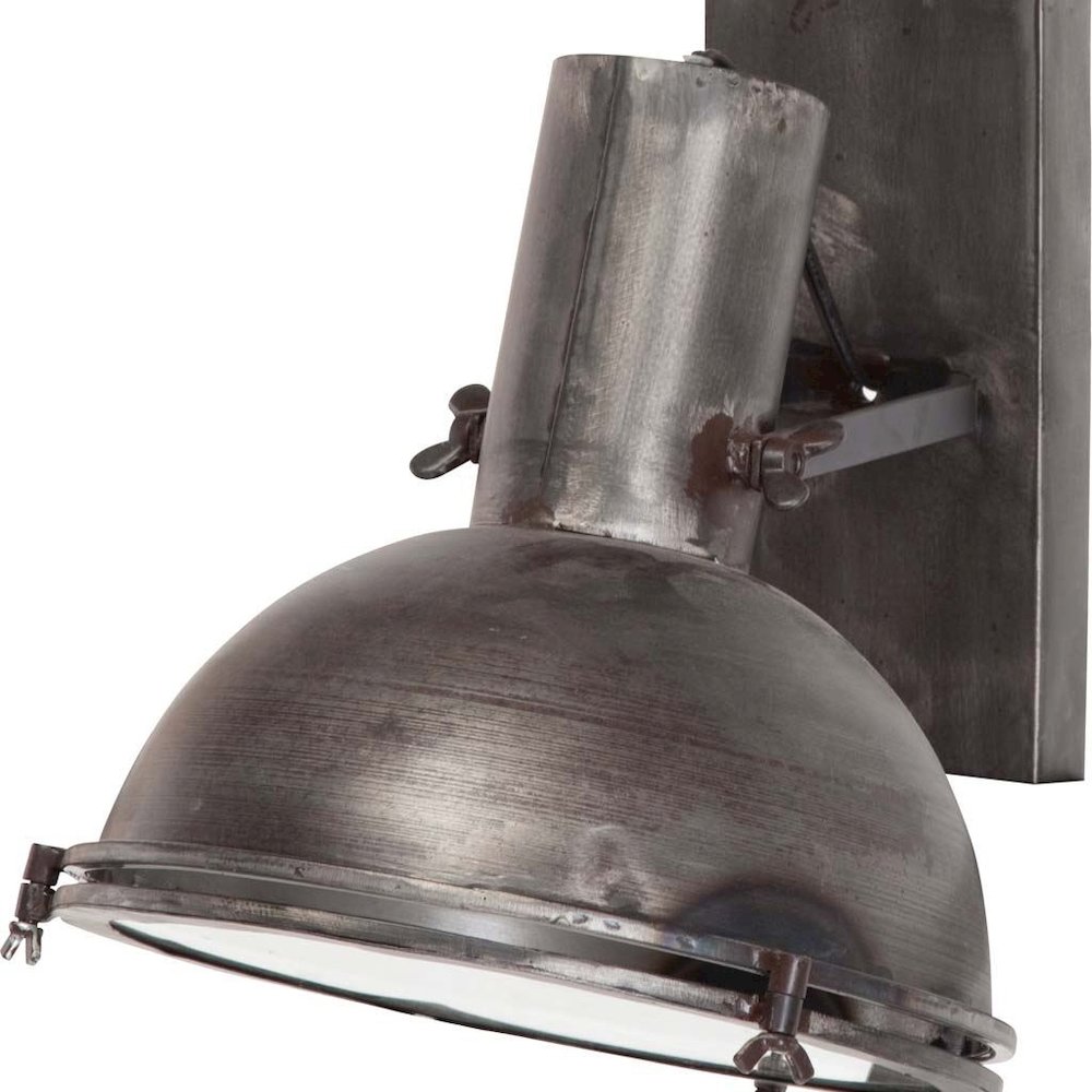 Taza 10.3x12 Gray Metal Dome Shade Wall Sconce. Picture 1