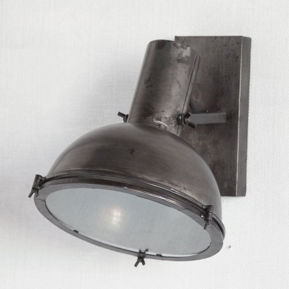 Taza 10.3x12 Gray Metal Dome Shade Wall Sconce. Picture 2