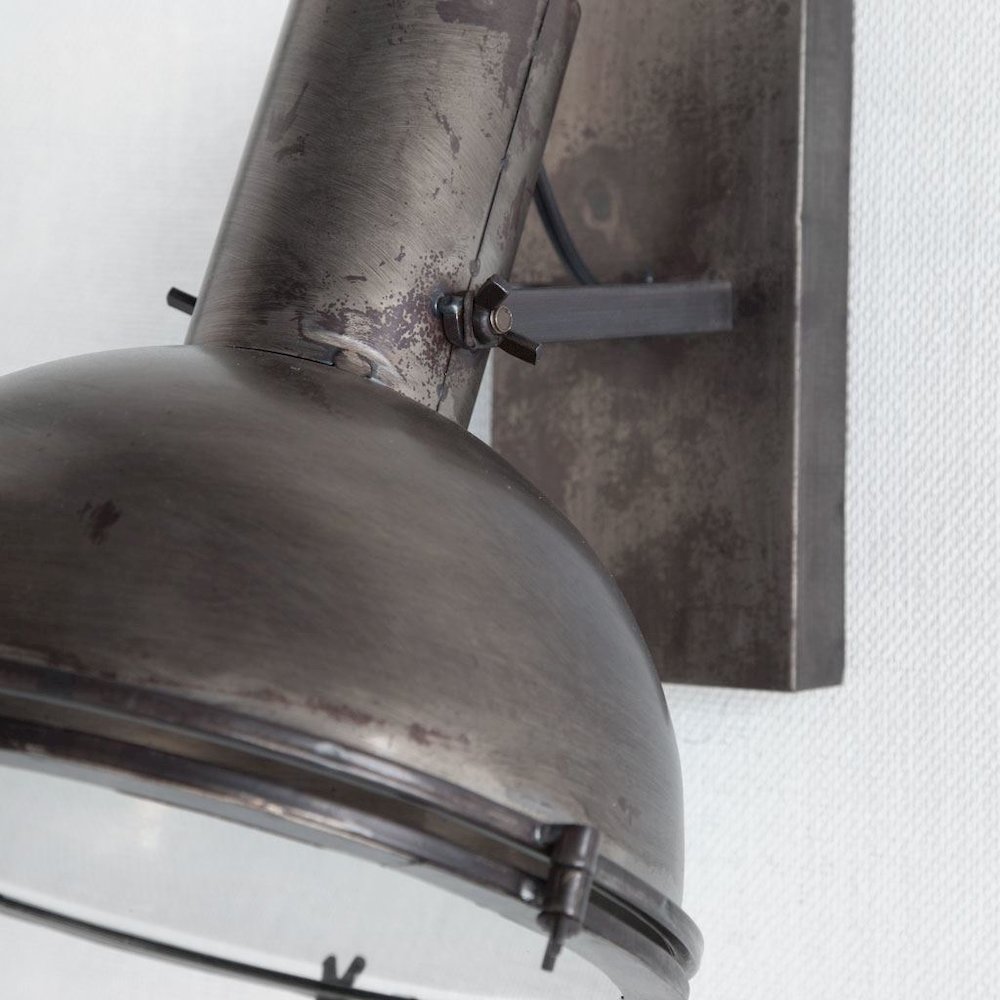 Taza 10.3x12 Gray Metal Dome Shade Wall Sconce. Picture 3