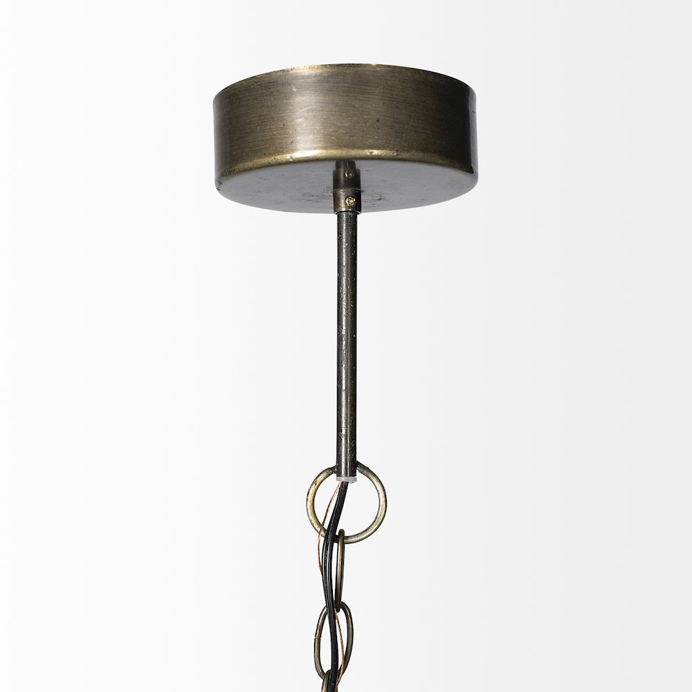 Tahla 14x 14.5 Gold Toned Metal Cage Pendant Light. Picture 2