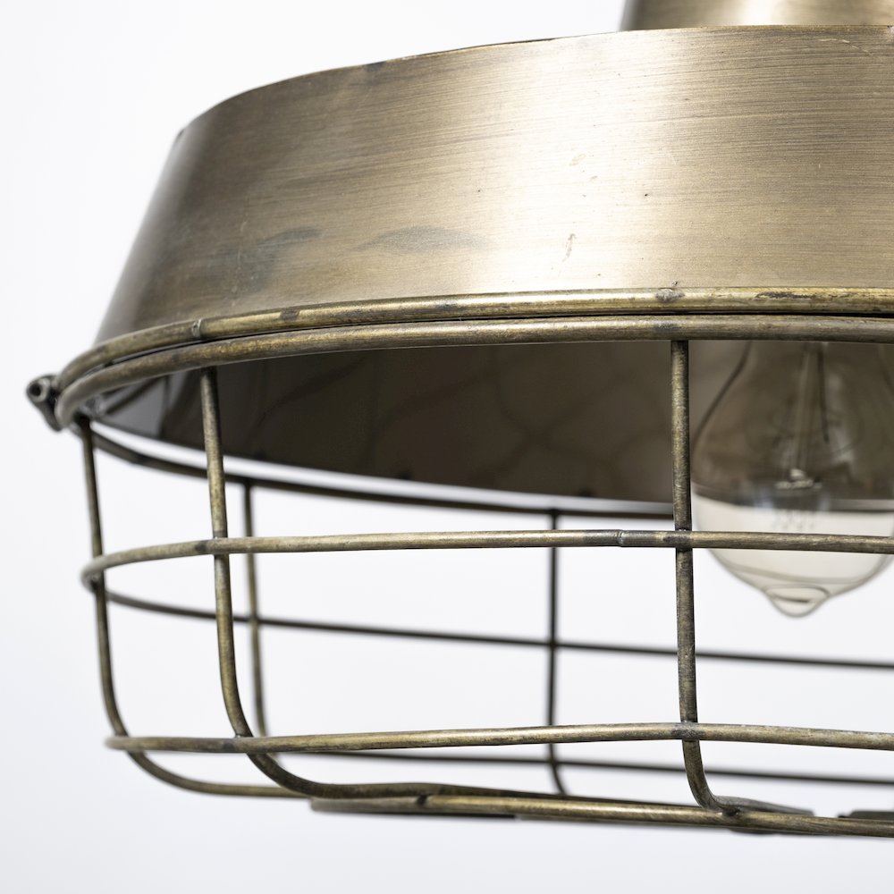 Tahla 14x 14.5 Gold Toned Metal Cage Pendant Light. Picture 4