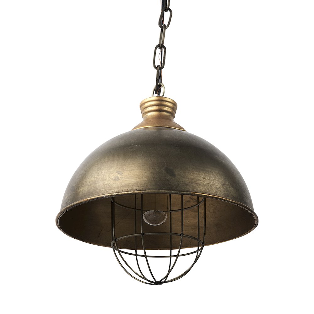 Dawson I 13x13.5 Silver Toned Metal Dome Pendant Light. Picture 1