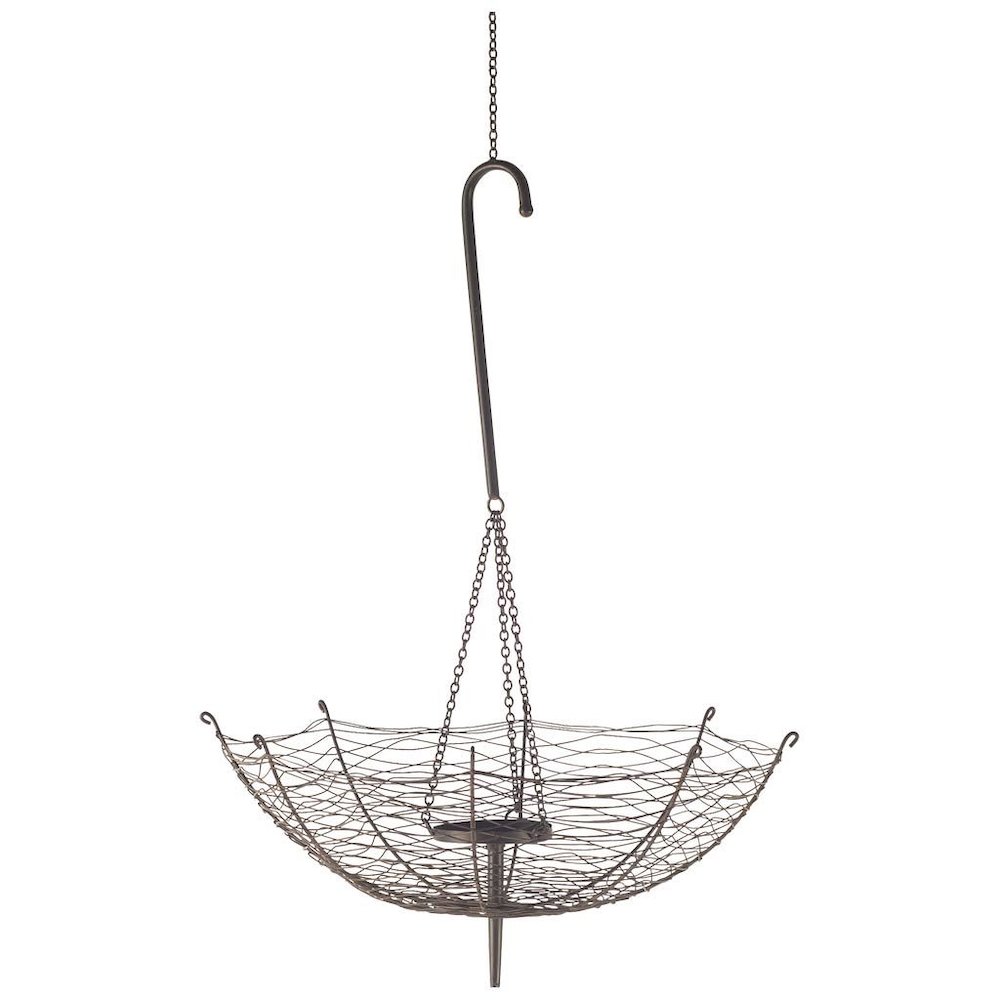 Rihanna III Large Black Metal Umbrella Candle Holder Lantern. Picture 1