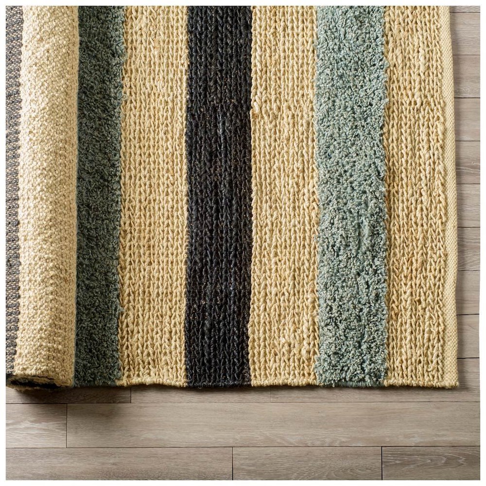 Dolman 8 x 10 Multi-Colored Jute Hand Woven Rug. Picture 1