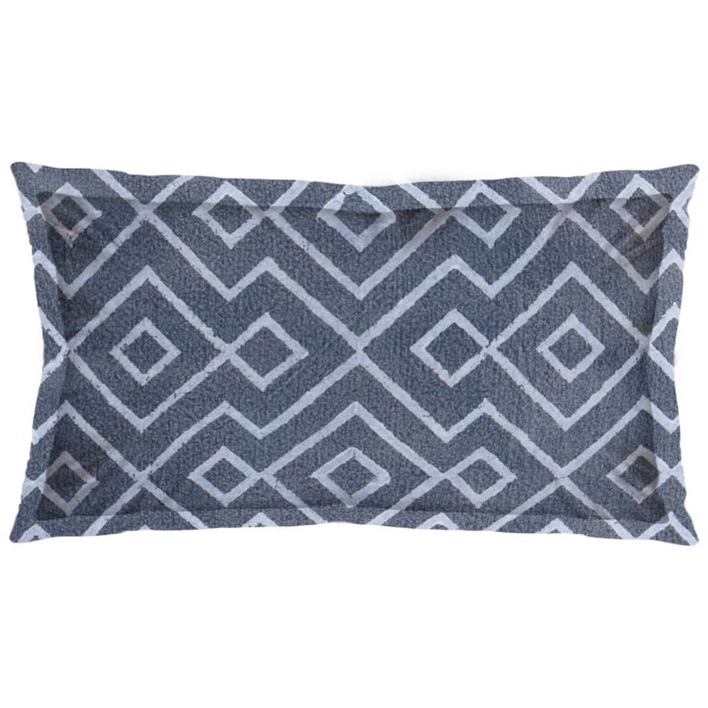 Boswell III 14 x 26 Blue Diamond Patterned Pillow Cover. Picture 1
