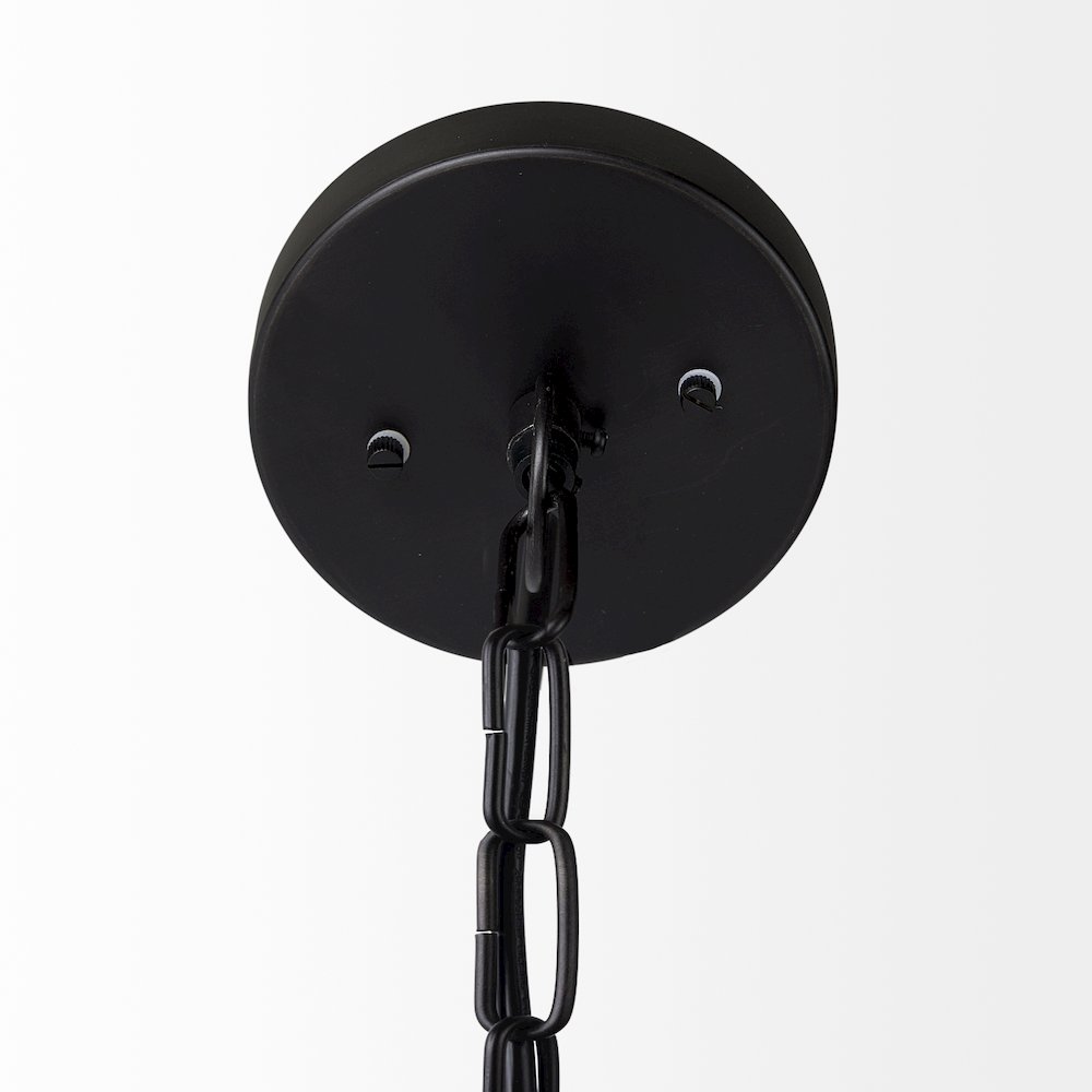 Leighton II 15x20 Black Metal Spherical Pendant Light. Picture 3