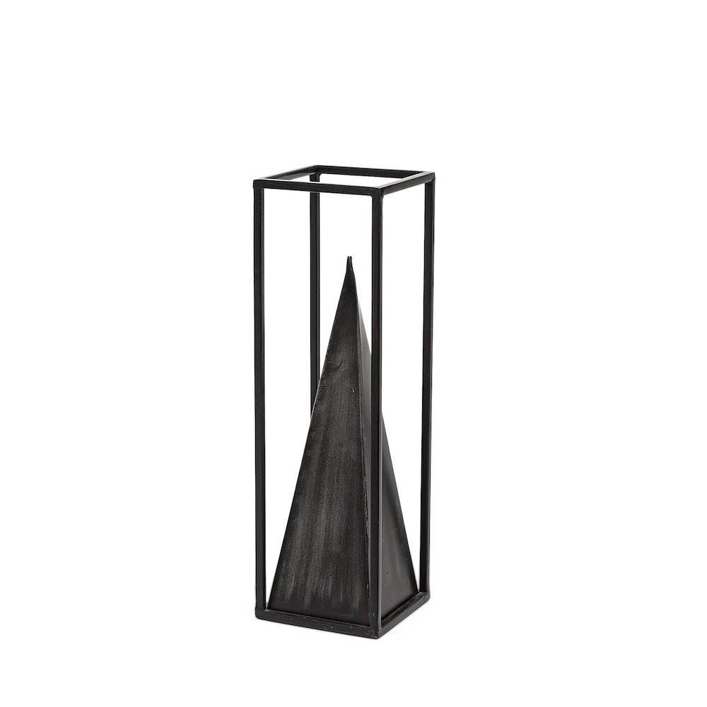 Memphis II (Medium) 4L x 4W Black Metal Pyramid In A Square Frame. Picture 1