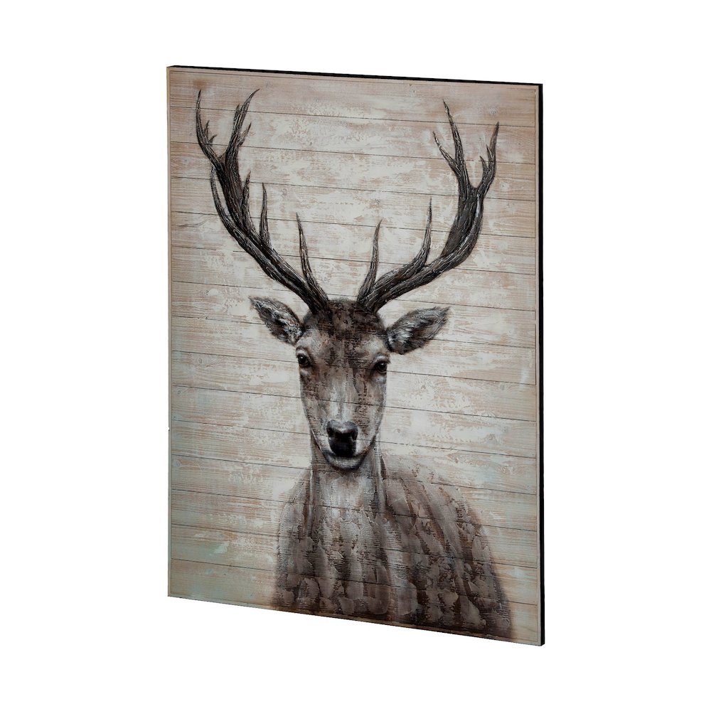 White Tail II 48x60 Deer Original Hand Painted on Wood Oil Painting. Picture 1