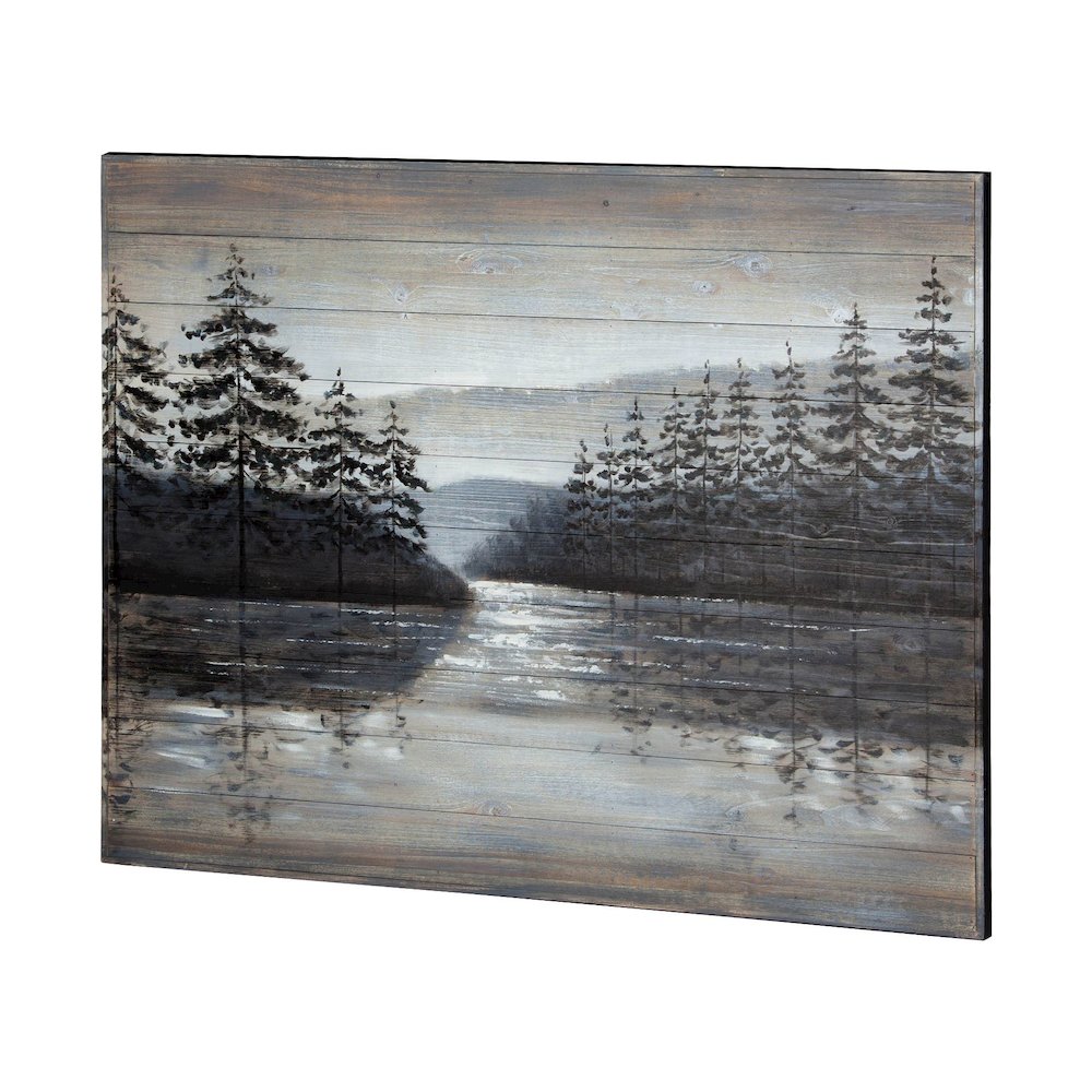 Sunset Narrows 48x36 Original Hand Painted on Wood Oil Painting. Picture 1