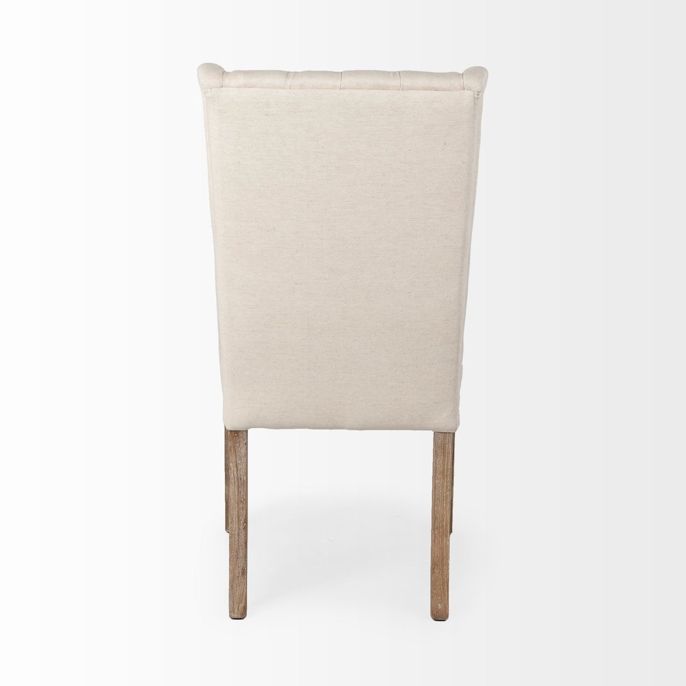 Mackenzie I Cream Plush Linen Covering Ash Solid Wood Base Dining Chair. Picture 3