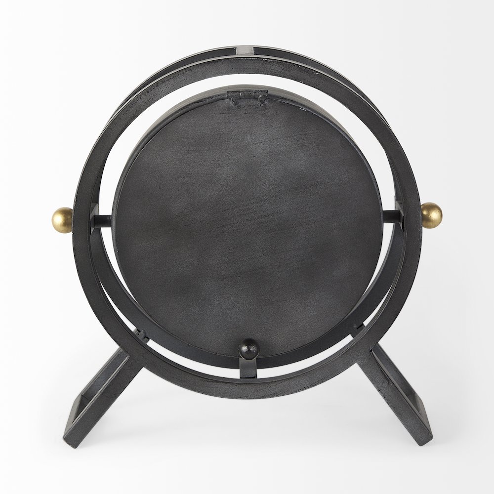 Gaston Gray Metal Circular Table Clock. Picture 4