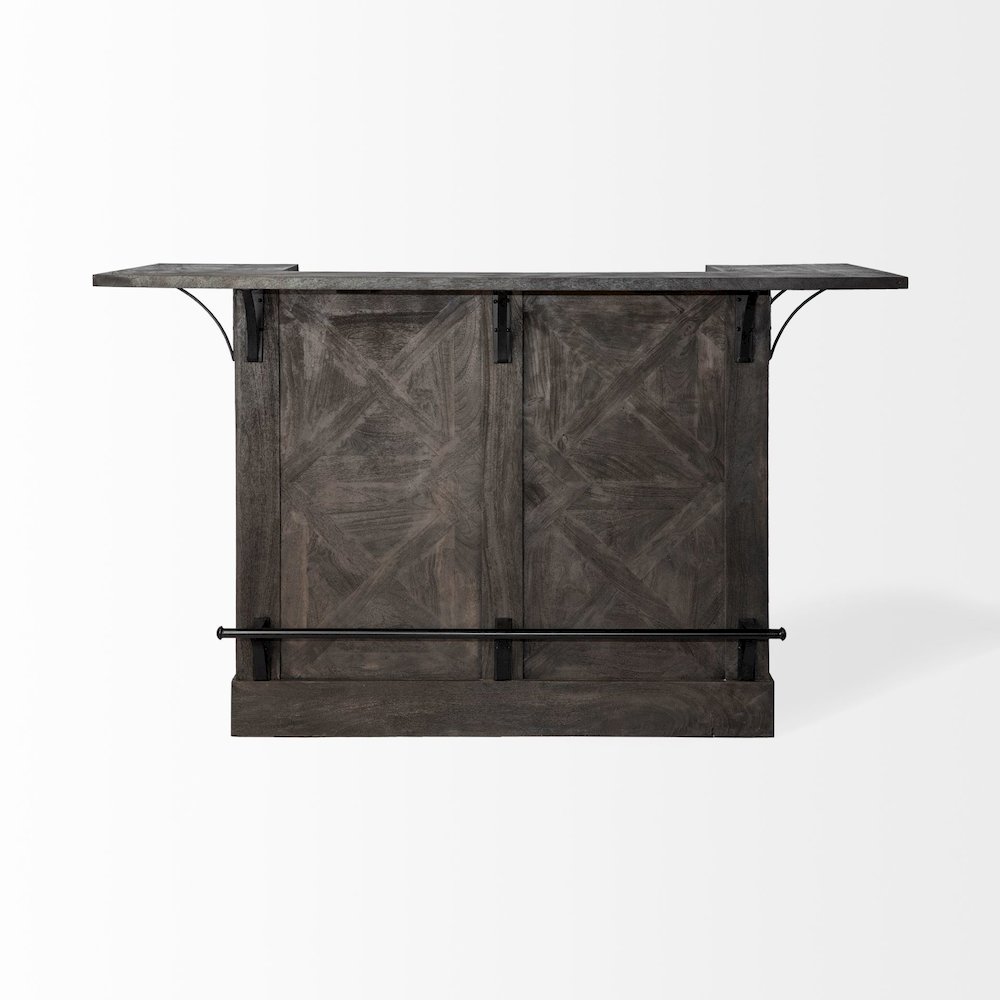 Cheers Dark Brown Solid Wood  Wine Bottle Storage Kitchen Island. Picture 3