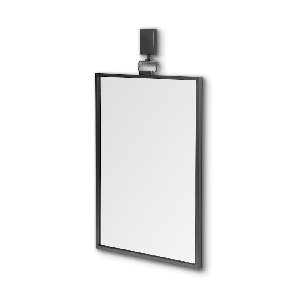 Grimm 24x43 Rectangular Gray Metal Frame Mirror. Picture 1