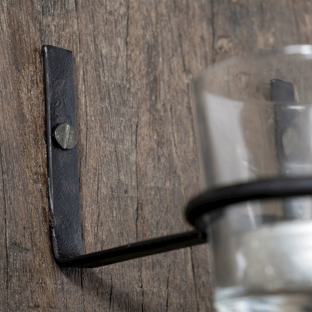 Burlington 66"H Brown Reclaimed Wood 10 Metal Ring Wall Candle Holder. Picture 2