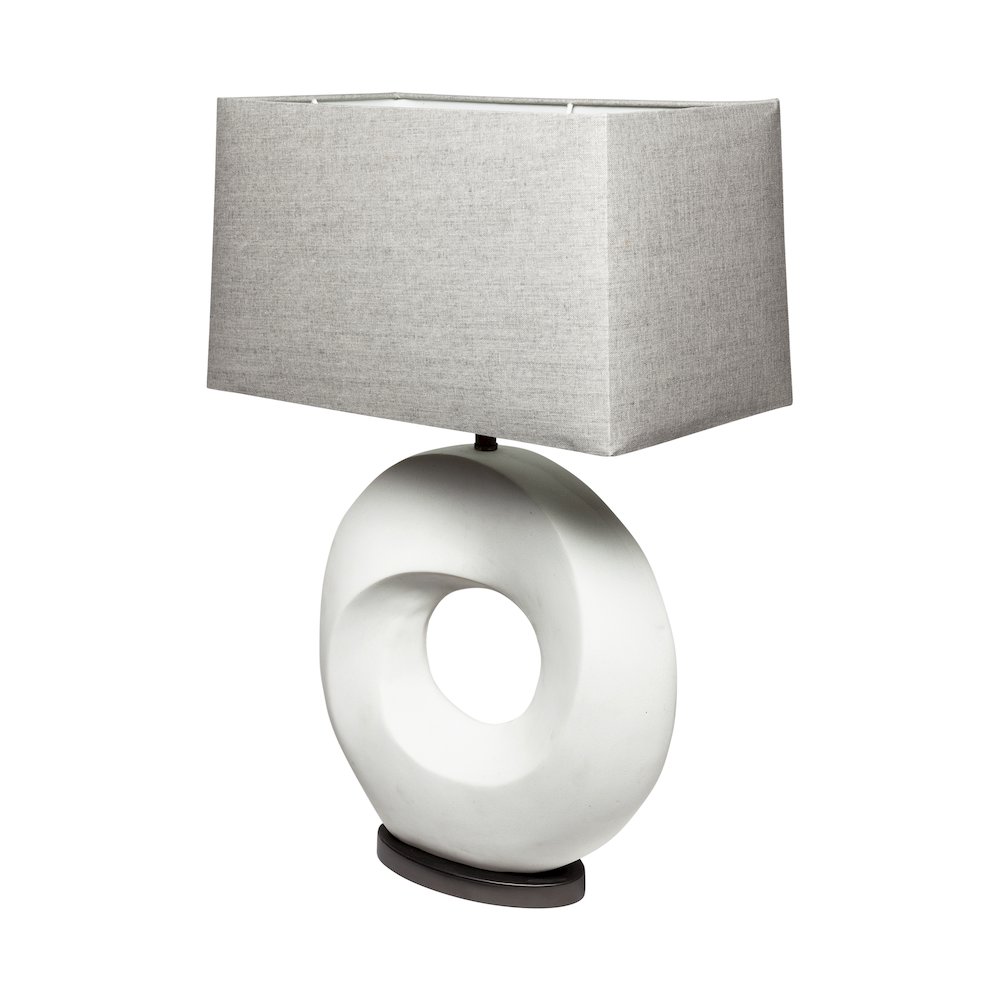 Celtica (26.8"H) White Resin Ring-Shaped Base Table Lamp. Picture 1