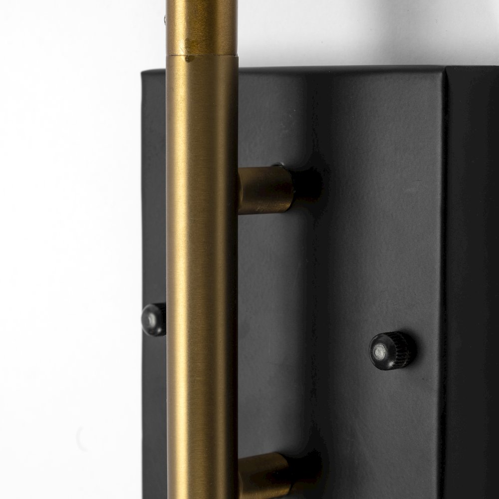 Tremont I 23"L x 5.25"W x 17.5"H Black/Gold Metal Conical Shade Wall Sconce. Picture 2