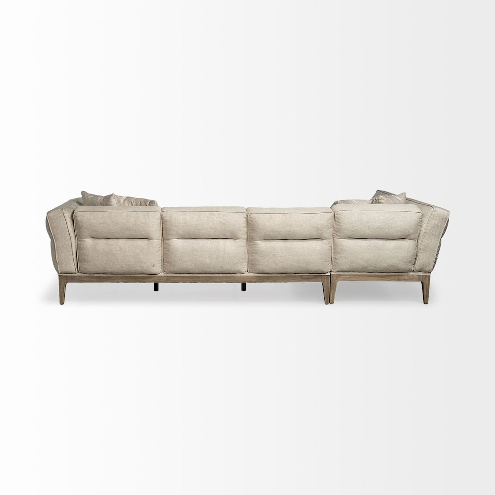 Denali IV 121" Beige Upholstered Wooden Frame Left Four Seater Sectional. Picture 5