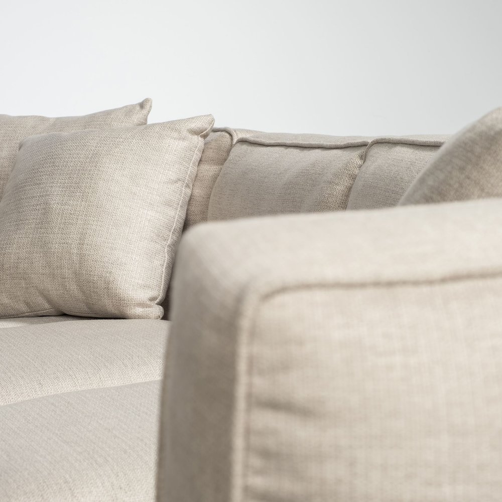 Denali IV 121" Beige Upholstered Wooden Frame Left Four Seater Sectional. Picture 10