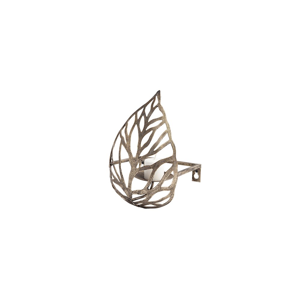 Lana I Single Champagne Toned Wall Candle Holder. Picture 1