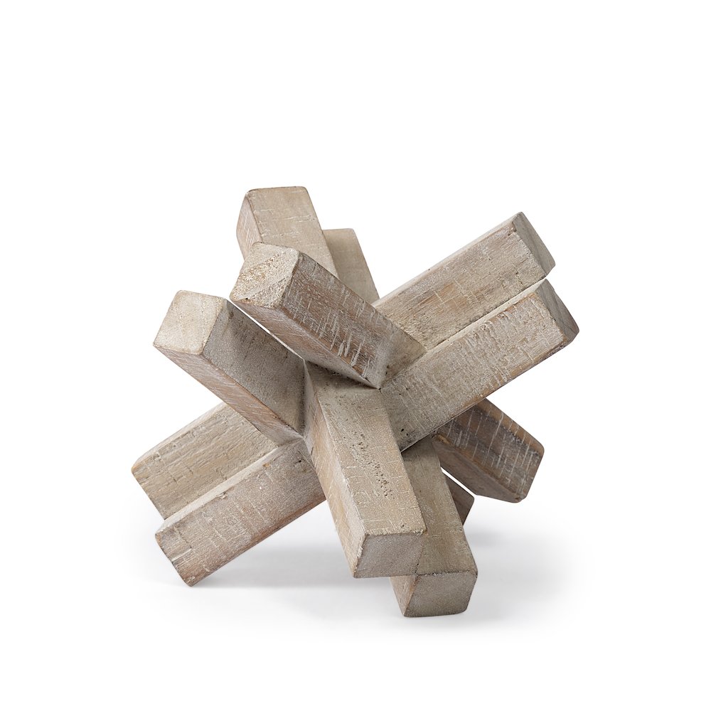 Vega II (Large) 7L x 7W Natural Wood Jack Object. Picture 1