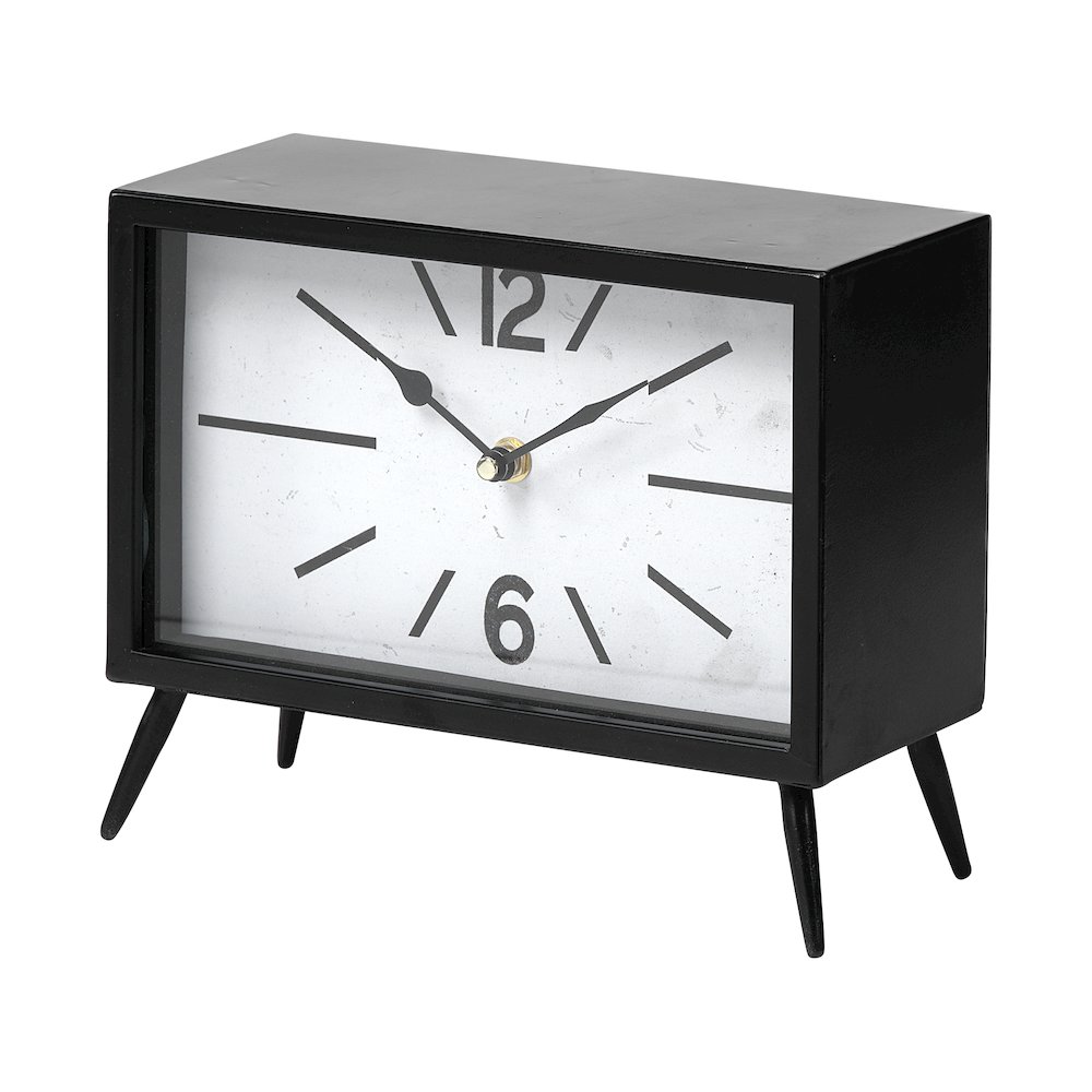 Lita Black Metal Rectangular Table Clock. Picture 1