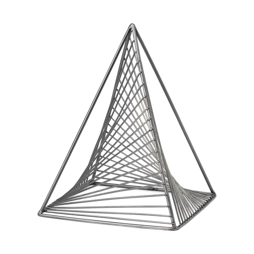 Risley 8L x 8W Gray Metal Triangular Decorative Object. Picture 1