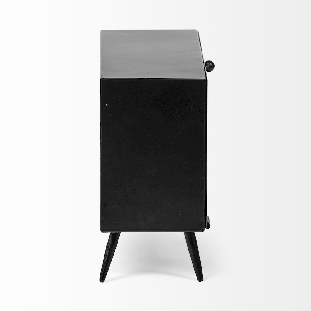 Lita Black Metal Rectangular Table Clock. Picture 3