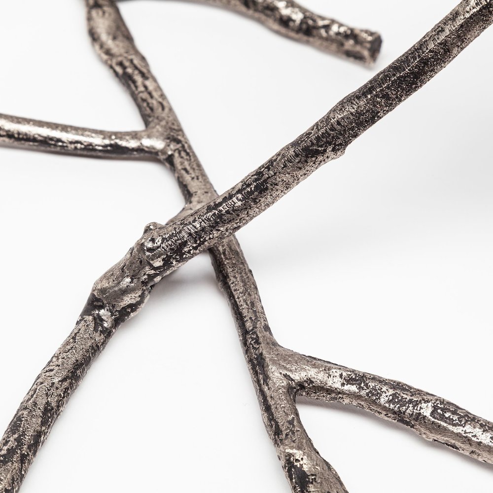 Vine I Distressed Silver Metal Creeper Five Candle Table Candle Holder. Picture 4