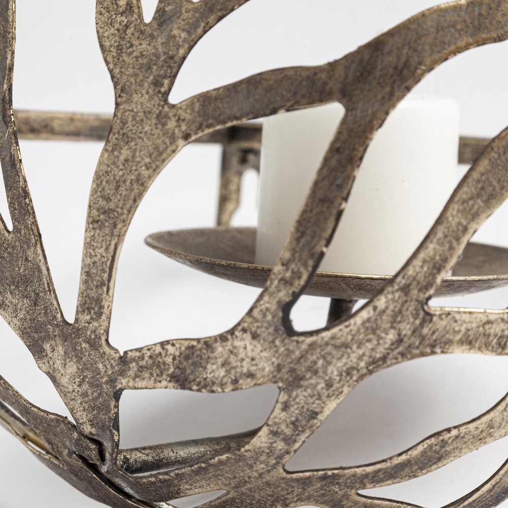 Lana I Single Champagne Toned Wall Candle Holder. Picture 2