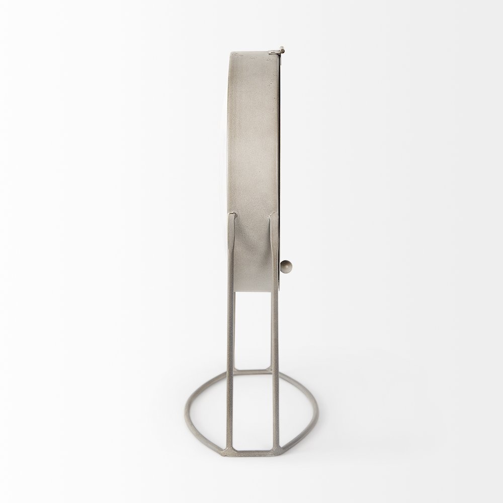 Aurus Matte Gray Metal Table Clock. Picture 2