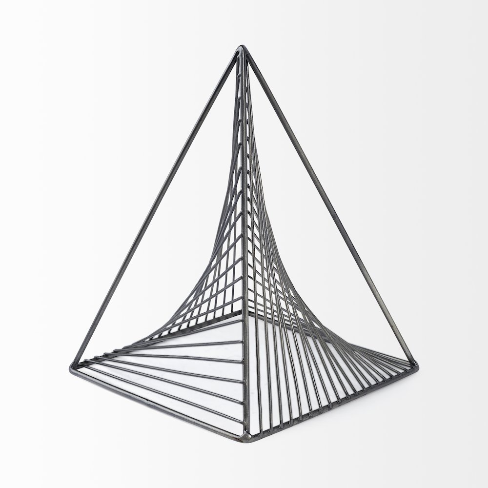 Risley 8L x 8W Gray Metal Triangular Decorative Object. Picture 2