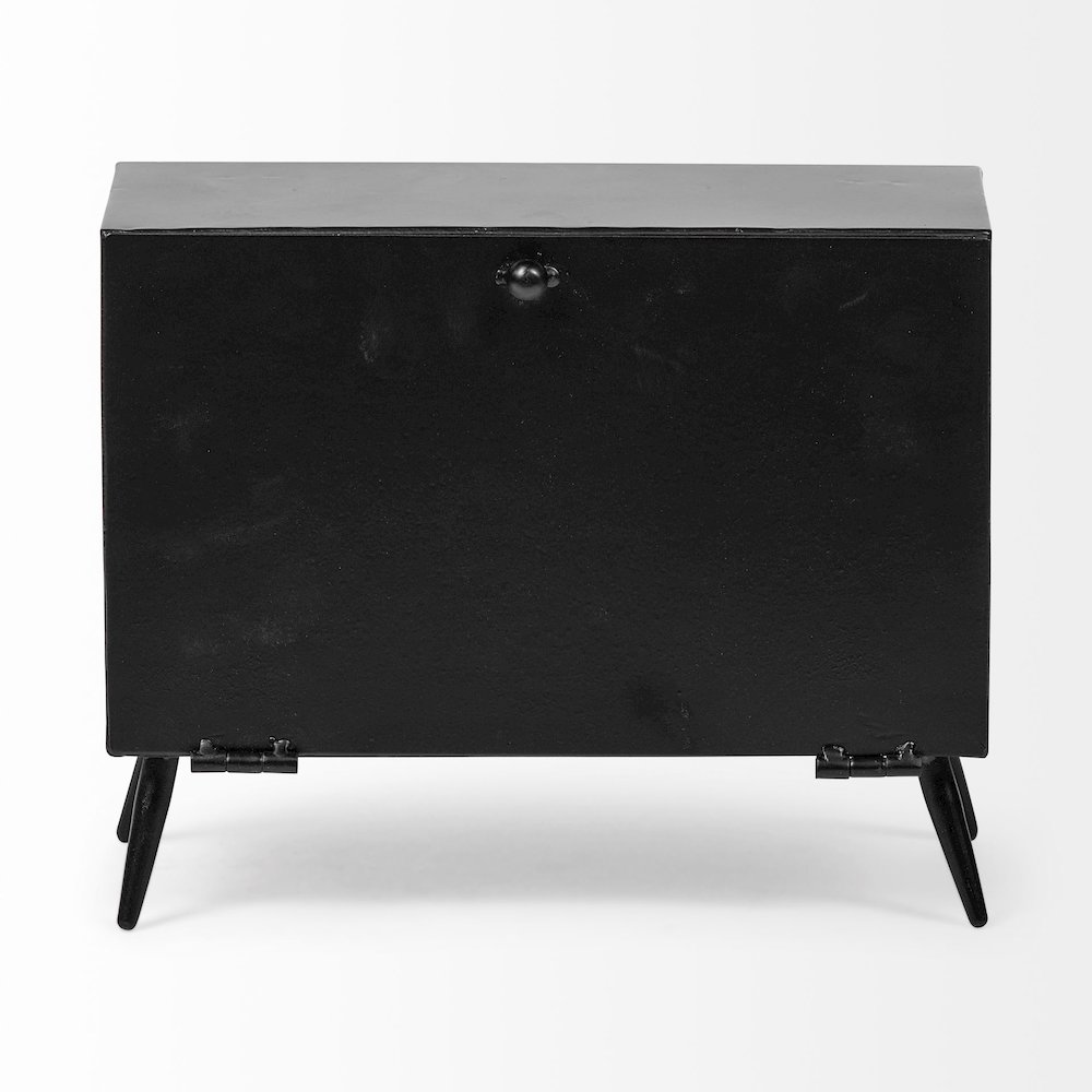 Lita Black Metal Rectangular Table Clock. Picture 4