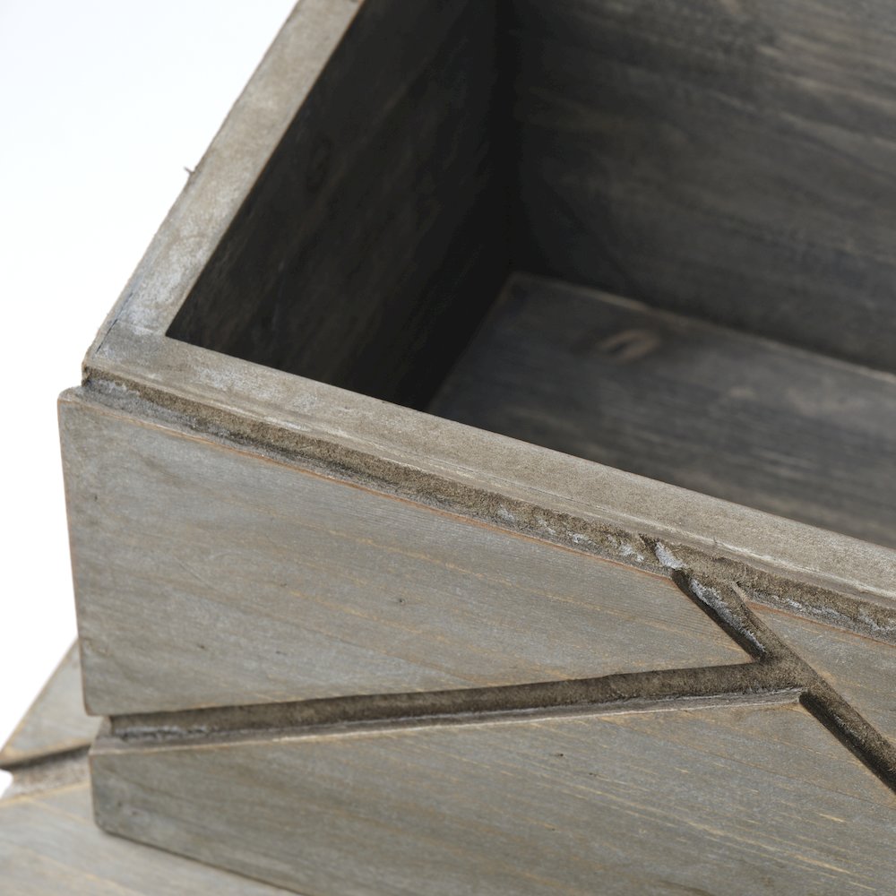 Niobe (Set of 2) 16L x 11W Gray Wooden Nesting Boxes. Picture 7