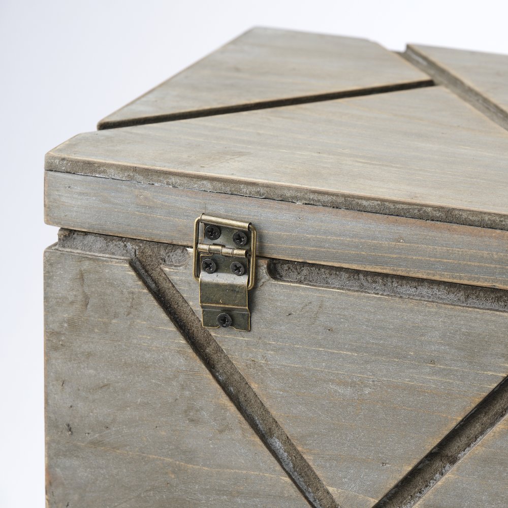 Niobe (Set of 2) 16L x 11W Gray Wooden Nesting Boxes. Picture 8